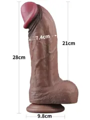724Haz 28 cm XXL Çift Katmanlı Silikon Dildo | Gerçekçi Dual Layer Masaj Aleti