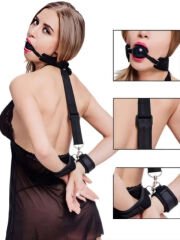 Boyun El Bağlamalı Ağız Topu – Gouvernör Stil BDSM Aksesuarı | 724Haz