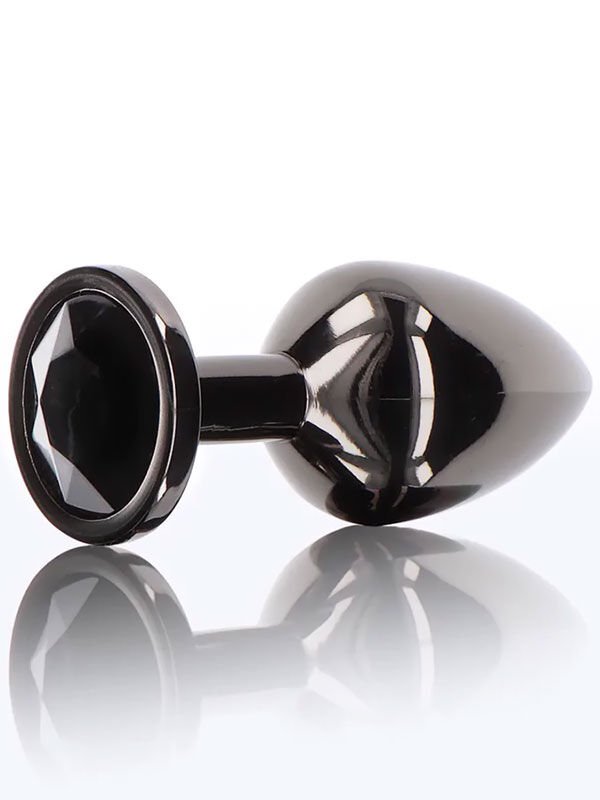 Siyah Alüminyum Anal Plug (Orta) – Dolgun Hissiyat, Güvenli Tabanlı | 724Haz