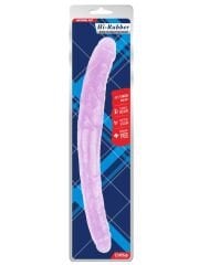 Şeffaf Jel Çift Taraflı Dildo 45 cm – Mor, Esnek, Çift Uçlu