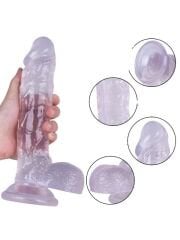 24 cm Beyaz Dildo – Gerçekçi Doku, Medikal Silikon, Esnek Tasarım No:4