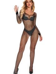 File Fantazi Vücut Çorabı – Siyah, Tek Beden, Ağ Desenli