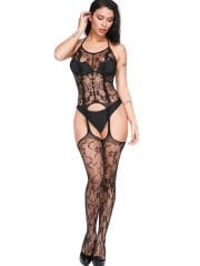 Ağ Açık Fantazi Vücut Çorabı – Siyah, Tek Beden, Seksi Fishnet