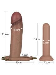 LoveToy Ingen 10'' Enhanced Set - İçi Boş Kemerli Penis 23.4 cm (Çok Yönlü & Silikon Çubuklu)