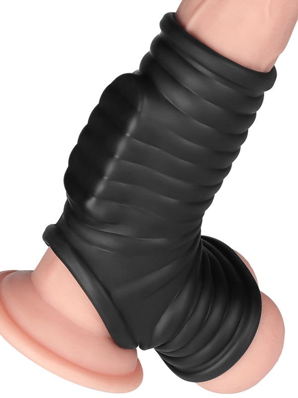 Vibrating Wave Knights Ring with Scrotum Sleeve