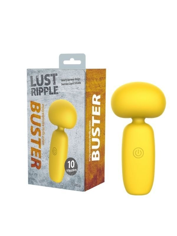 Chisa Buster Sarı Mantar Vibratör - 10 Modlu Su Geçirmez Şarjlı