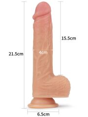 Döner Başlı Çift Katmanlı Isıtmalı Şarjlı Titreşimli Gerçekçi Dildo – 21,5 cm