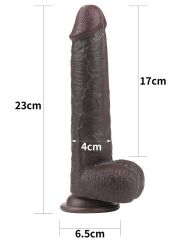 Çift Katmanlı Kayar Derili Realistik Dildo - 23 cm Siyah