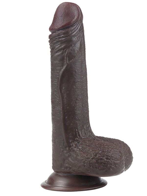 Kayar Derili Çift Katmanlı Realistik Dildo 17,5 cm – Siyah