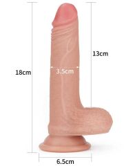 Çift Katmanlı Platinyum Silikon Realistik Dildo 18 cm