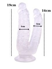 Noctis – 19 cm Beyaz Çiftli Dildo | Esnek ve Gerçekçi Double Experience No: 76