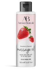 Aurora Boreale Çilek Aromalı Masaj Yağı – 150 ml, Su Bazlı & Renksiz Hafif Formül