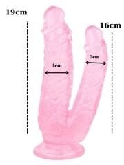 Noctis 19 cm Pembe Çiftli Realistik Dildo | Orta Boy & Çift Uçlu