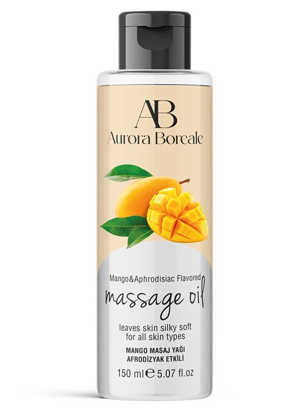 Aurora Boreale Mango Aromalı Afrodizyaklı Masaj Yağı – 150 ml, Vegan & Afrodizyak Etkili Formül