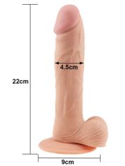 Lovetoy Realistik Penis 22 cm | Yumuşak Silikon, Vantuzlu Realistik Doku