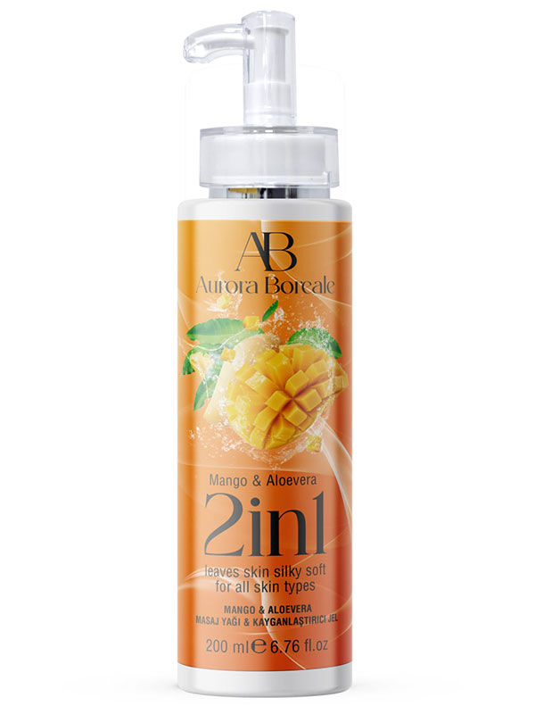 Aurora Boreale 2’si 1 Arada Mango & Aloe Vera Aromalı Masaj Yağı ve Kayganlaştırıcı Jel 200 ml