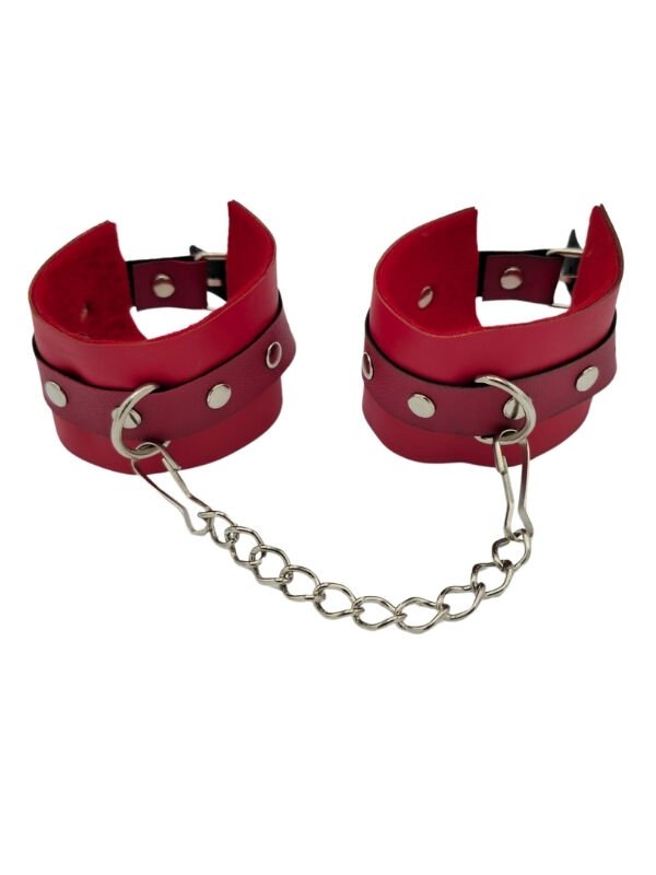 Kırmızı Deri El Kelepçesi | Ayarlanabilir, Şık & Dayanıklı Erotik Aksesuar