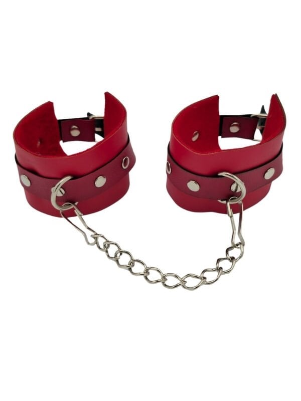 Kırmızı Deri El Kelepçesi | Ayarlanabilir, Şık & Dayanıklı Erotik Aksesuar