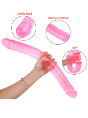 Noctis 46cm Pembe Çift Taraflı Dildo No:88