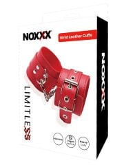 Limitless Kırmızı Deri El Kelepçesi | PU Dış & Süet İç, Ayarlanabilir Toka | 724Haz