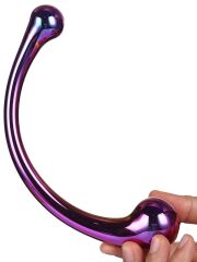 Çift Başlı Lux Kavisli Cam Dildo – Şeffaf ve Ergonomik Tasarım