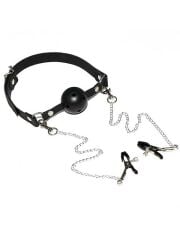 Ağız Topu ve Göğüs Klipsi – BDSM Aksesuar Seti