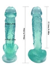 NOCTIS 23cm Yeşil Realistik Dildo – Vantuzlu ve Gerçekçi Dokulu