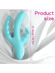 S-Hande 3’ü 1 Arada Tavşan Vibratör – Mavi | G-Noktası + Klitoris + Anal Uyarım | 724Haz