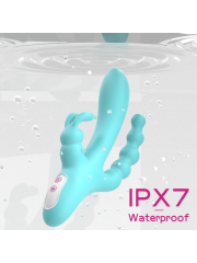 S-Hande 3’ü 1 Arada Tavşan Vibratör – Mavi | G-Noktası + Klitoris + Anal Uyarım | 724Haz