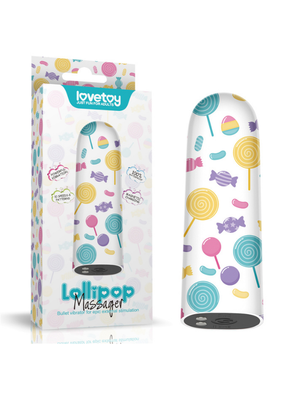 Rechargeable Lollipop Kurşun Vibratör | 10 Mod & Manyetik USB Şarj | 724Haz