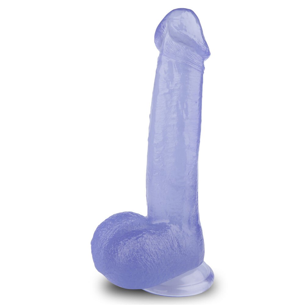23cm Gerçekçi Mor Renk Dildo Penis - Yumuşak Silikon | 724Haz