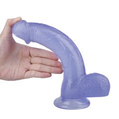 23cm Gerçekçi Mor Renk Dildo Penis - Yumuşak Silikon | 724Haz