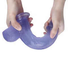 23cm Gerçekçi Mor Renk Dildo Penis - Yumuşak Silikon | 724Haz