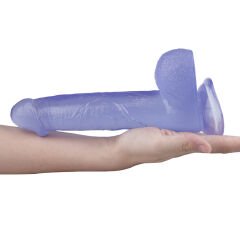 23cm Gerçekçi Mor Renk Dildo Penis - Yumuşak Silikon | 724Haz