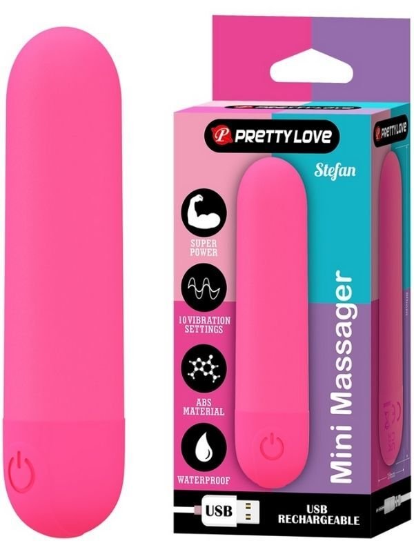 Stefan Mini Masaj Bullet Vibratör – Kırmızı | USB Şarjlı & Kompakt Tasarım | 724Haz