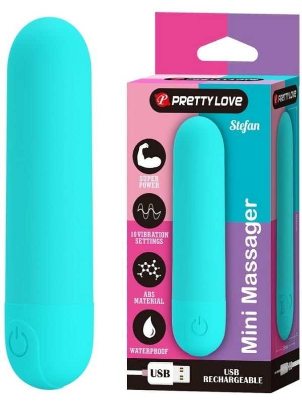 Stefan Mini Massager Bullet Vibratör – Mavi | USB Şarjlı & Kompakt Tasarım | 724Haz