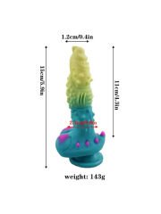 Yeşil Mavi Canavar Dildo | Fantezi Temalı, Kalın ve Dokulu | 724Haz