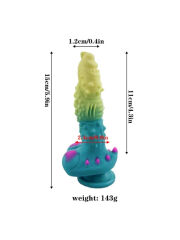 Yeşil Mavi Canavar Dildo | Fantezi Temalı, Kalın ve Dokulu | 724Haz