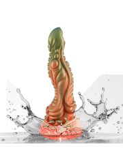 Kırmızı Yeşil Canavar Dildo | Fantezi Tasarım, Kalın ve Spiral Detaylı | 724Haz