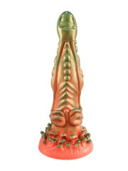Kırmızı Yeşil Canavar Dildo | Fantezi Tasarım, Kalın ve Spiral Detaylı | 724Haz