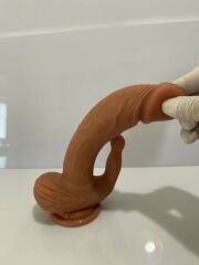 Klitoris Uyarımlı Çift Katmanlı Premium Dildo | Gerçekçi Titreşimli Model