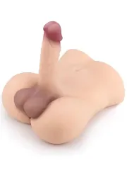 Penisli Erkek Yarım Vücut | 3.5 kg TPE Silikon, 16.5 cm Penis, 13 cm Anal Derinlik, Bodysafe