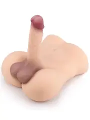 Penisli Erkek Yarım Vücut | 3.5 kg TPE Silikon, 16.5 cm Penis, 13 cm Anal Derinlik, Bodysafe