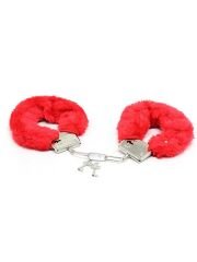 Kırmızı Peluşlu Metal Fetish Kelepçe | Şık & Konforlu BDSM Aksesuar | 724Haz
