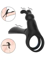 Titreşimli ve Klitoris Uyarıcılı Şarjlı Penis Halkası | Çift Taraflı Güçlü Zevk