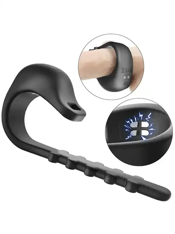 Ayarlanabilir Elektro Şok Özellikli Şarjlı Penis Halkası | Güçlü Uyarım ve Performans Artışı