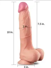 Çift Katmanlı Realistik Dildo – 25 cm | Gerçek Hissiyat & Vantuz Tablamı | 724Haz