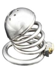 BDSM Paslanmaz Çelik Penis Kafesi - Model No6 | Kilitli & Kısa Boy