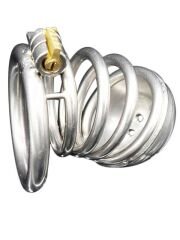 BDSM Paslanmaz Çelik Penis Kafesi - Model No6 | Kilitli & Kısa Boy