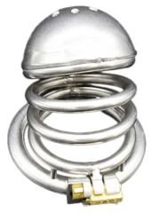 BDSM Paslanmaz Çelik Penis Kafesi - Model No6 | Kilitli & Kısa Boy